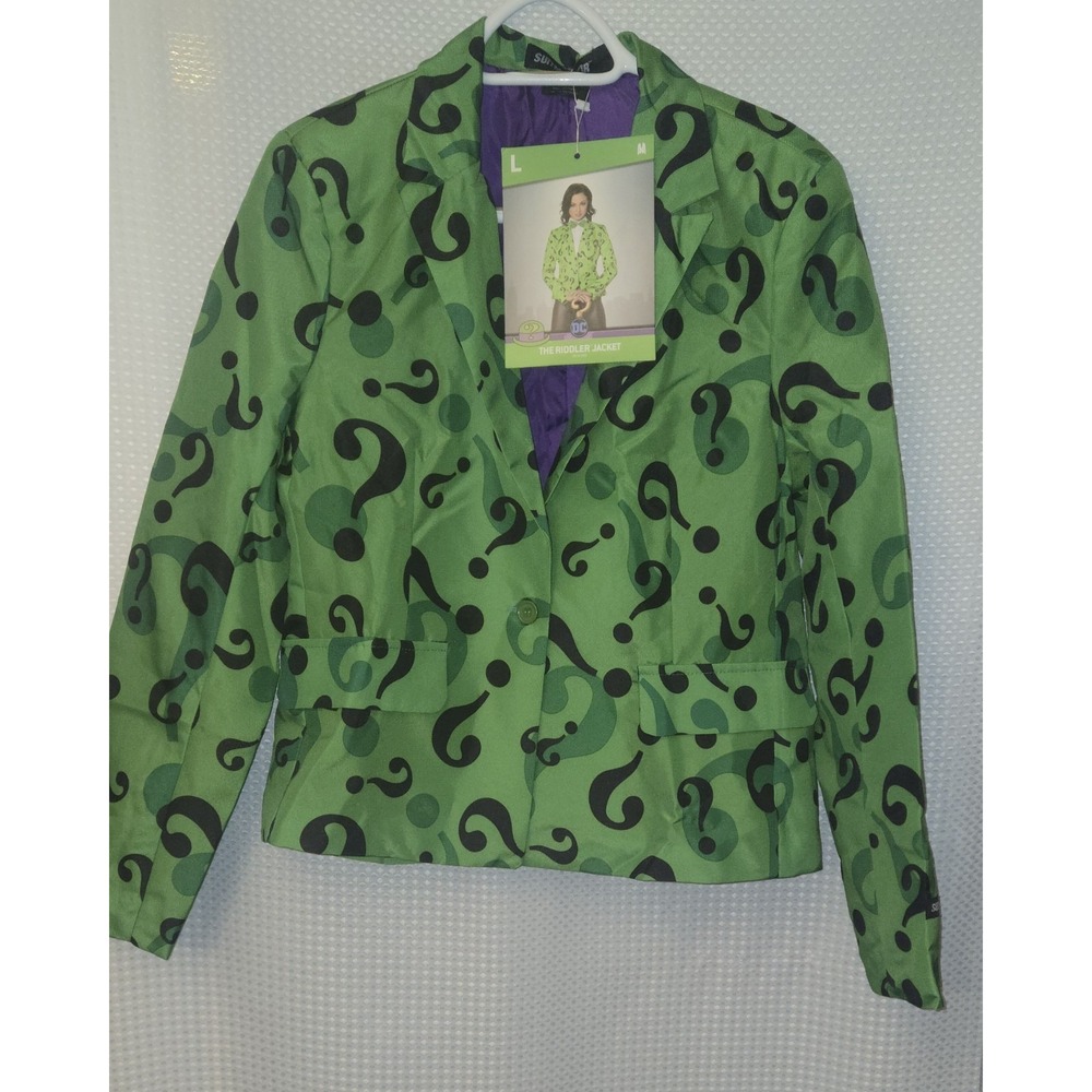 NWT Suitmeister Riddler Jacket DC Comics Batman Villain Green Blazer Womens L